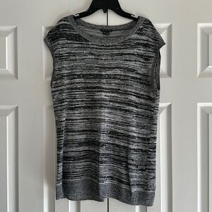 Theory Women’s Black & White Striped Sweater Vest